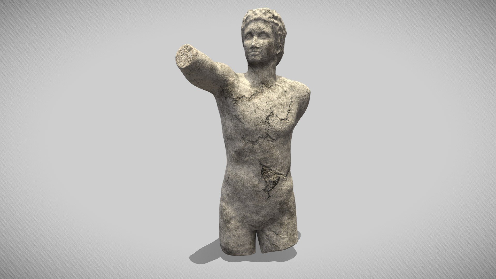 Broken marble statue inspired from a mix of the Greek architecture and the aesthetic of Atlantis the underwater city 3d model