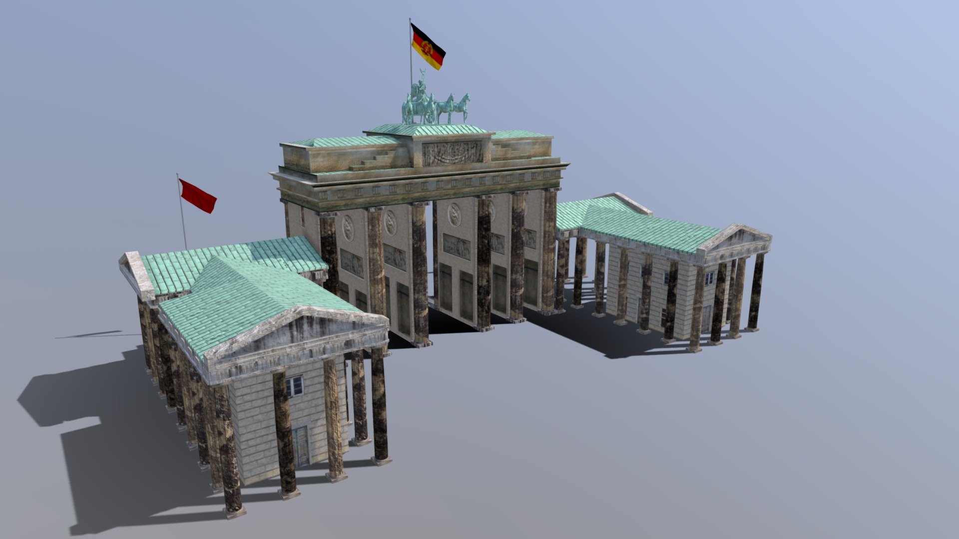Berlin Brandenburg gate in cold war-era style.

Including max, obj and fbx formats.

With albedo, specular and normal  maps 3d model