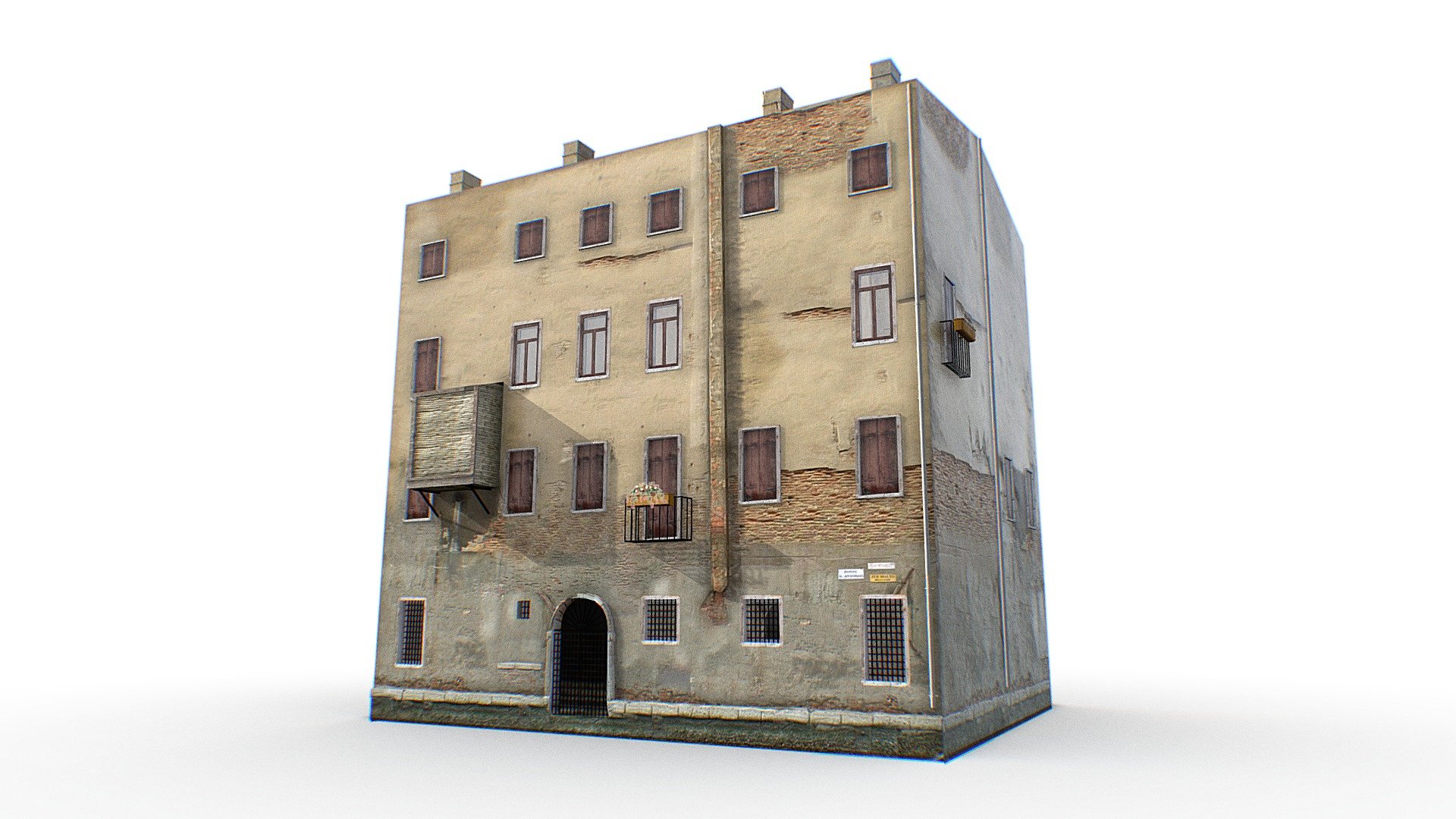 Old Venice Building Low Poly 3D Model - Old Italian Building - Buy Royalty Free 3D model by Omni Studio 3D (@omny3d) 3d model
