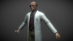 Scientist (Rigged) doctor, scientist, syringe, blackmesa, character, game, model, rigged, bones