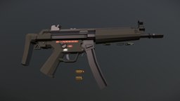 Low-Poly H&K MP5 (as used by SAS) mp5, heckler-koch, smg