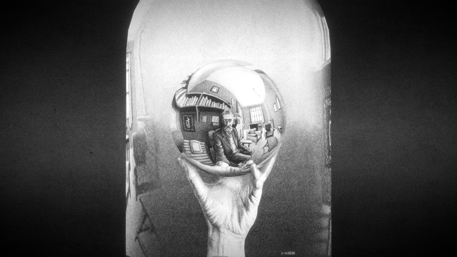(2020) Hand with Reflecting Sphere 3D 

Here is a tribute to M.C. Escher (Jun 17, 1898 - Mar 27, 1972) with a 3D rendition of his famous Hand with Reflecting Sphere or Self-Portrait in Spherical Mirror (1935).


(2020) 手上的球體反射 3D

這3D動畫是對錯視藝術家莫里茲·柯尼利斯·艾雪 (Jun 17, 1898 - Mar 27, 1972)的致敬，3D化了其著名的《手上的球體反射》(1935年)。


 - Hand with Reflecting Sphere 3D - 3D model by hinxlinx 3d model