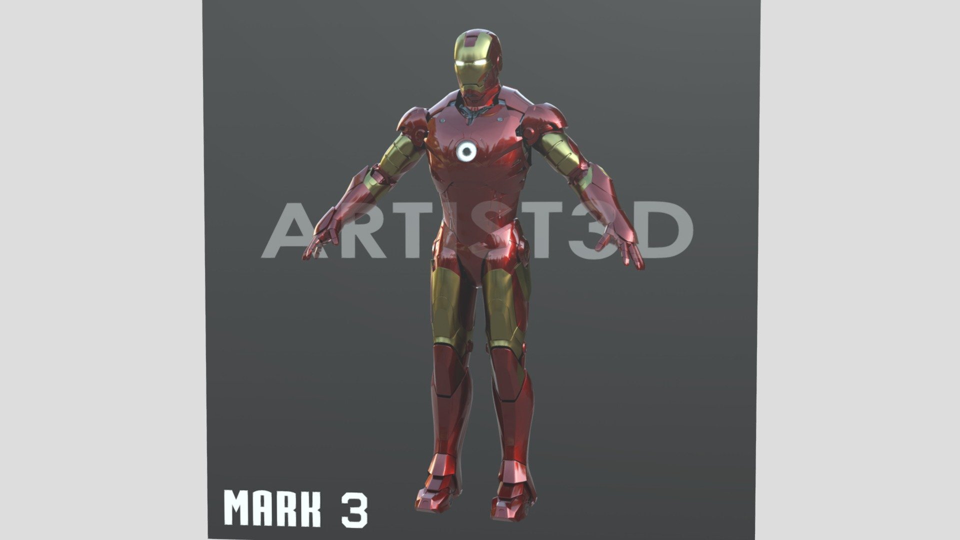 Iron Man Mark 3

Full-size armor for 3d printing (wearable). In the preview window, a “cube” with images of the Iron Man suit is provided as a demonstration. This prevents the model from being stolen from this site. At the link you can find full details on purchasing this suit.



Download link for Mark 3 armor suit:

https://www.patreon.com/posts/iron-man-mark-3-85566229

https://cults3d.com/en/3d-model/fashion/iron-man-mark-3-cosplay-full-suit
 - Iron Man Mark 3 Cosplay Full-size Suit - 3D model by ARTIST 3D (@artist_3d) 3d model