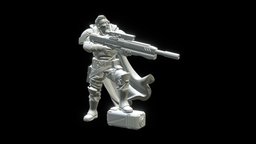 AXL VERNER hero, miniature, 35mm, sniper, wargame, sayx, axl, weapon, zbrush