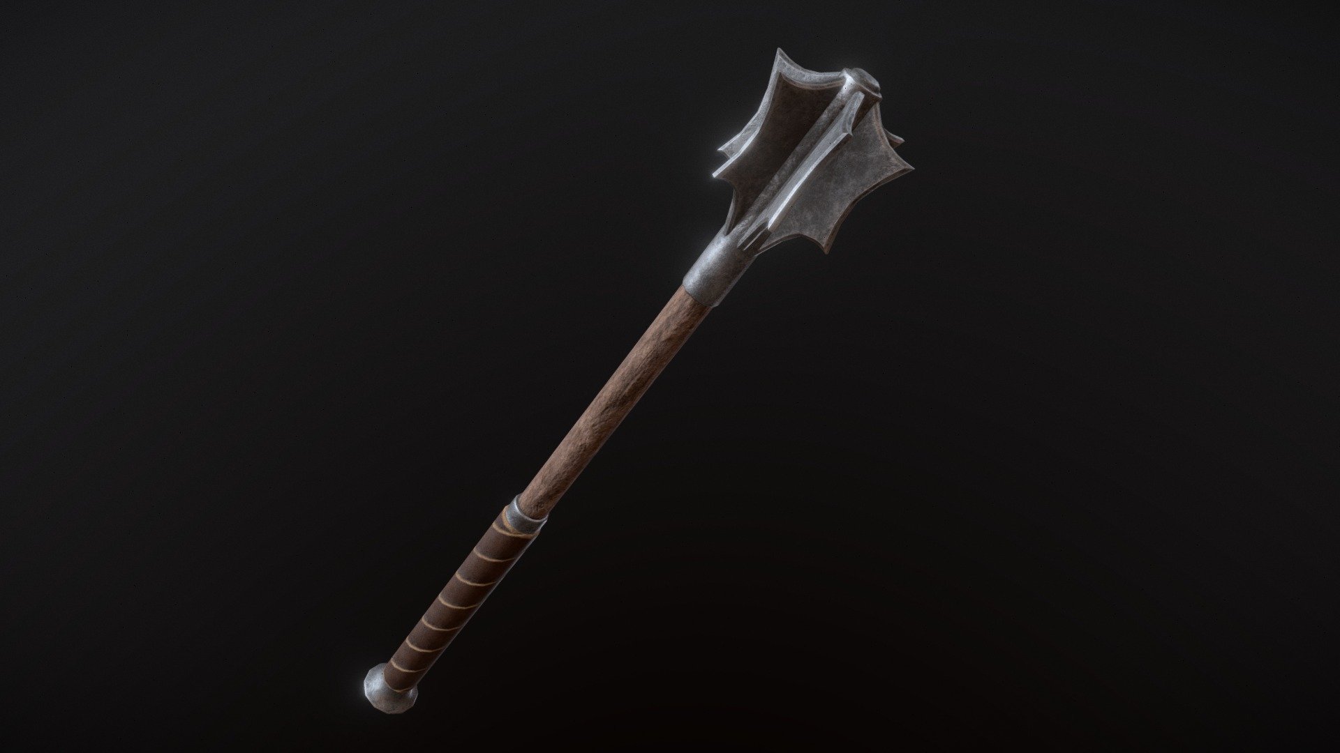 A lowpoly realistic medieval mace with PBR textures, suitable for historic or fantasy scenes.

4K maps: Base Color, Normal (DirectX and OpenGL), Roughness, Metalnic and Ambient Occlusion.

Formats: .fbx and .obj - Medieval Mace realistic - Buy Royalty Free 3D model by Anskar 3d model