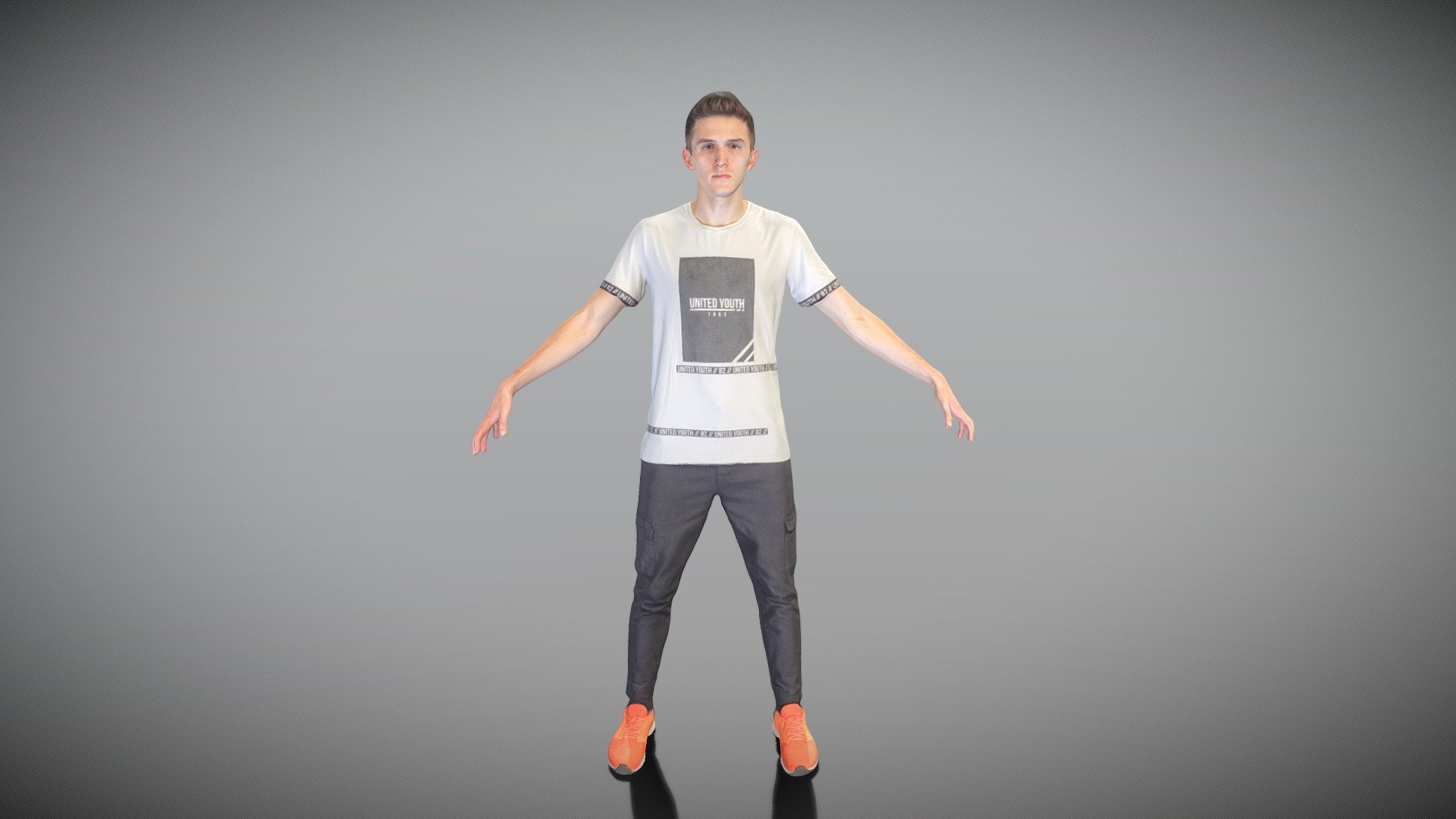 This is a true human size and detailed model of a young handsome man of Caucasian appearance dressed in casual clothes. The model is captured in the A-pose with mesh ready for rigging and animation in all most usable 3d software.

Technical specifications:




digital double scan model

low-poly model

high-poly model (.ztl tool with 5-6 subdivisions) clean and retopologized automatically via ZRemesher

fully quad topology

sufficiently clean

edge Loops based

ready for subdivision

8K texture color map

non-overlapping UV map

ready for animation

PBR textures 8K resolution: Normal, Displacement, Albedo maps

Download package includes a Cinema 4D project file with Redshift shader, OBJ, FBX, STL files, which are applicable for 3ds Max, Maya, Unreal Engine, Unity, Blender, etc. All the textures you will find in the “Tex” folder, included into the main archive.

3D EVERYTHING

Stand with Ukraine! - Young man in casual ready for animation 420 - Buy Royalty Free 3D model by deep3dstudio 3d model