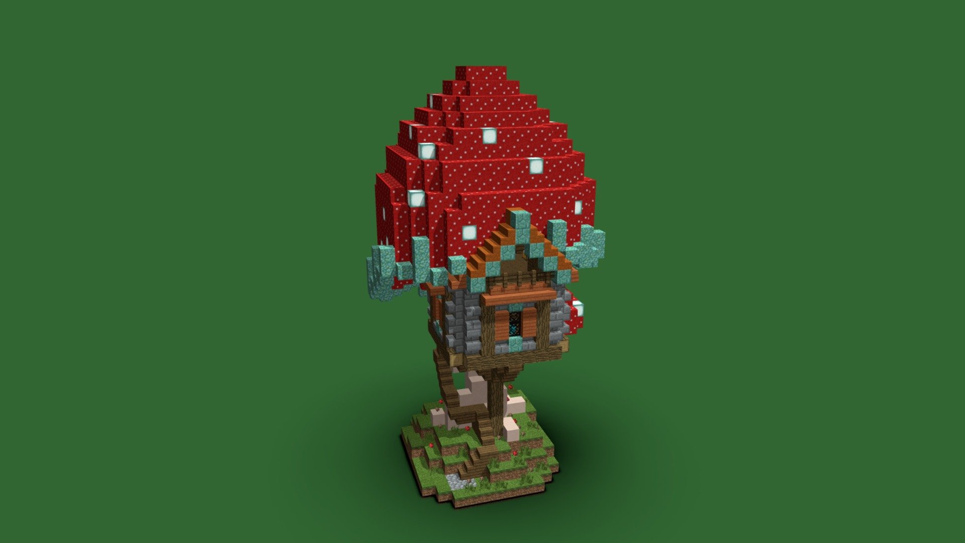 Mushroom House of Minecraft - Mushroom House - Download Free 3D model by normajanethmr 3d model
