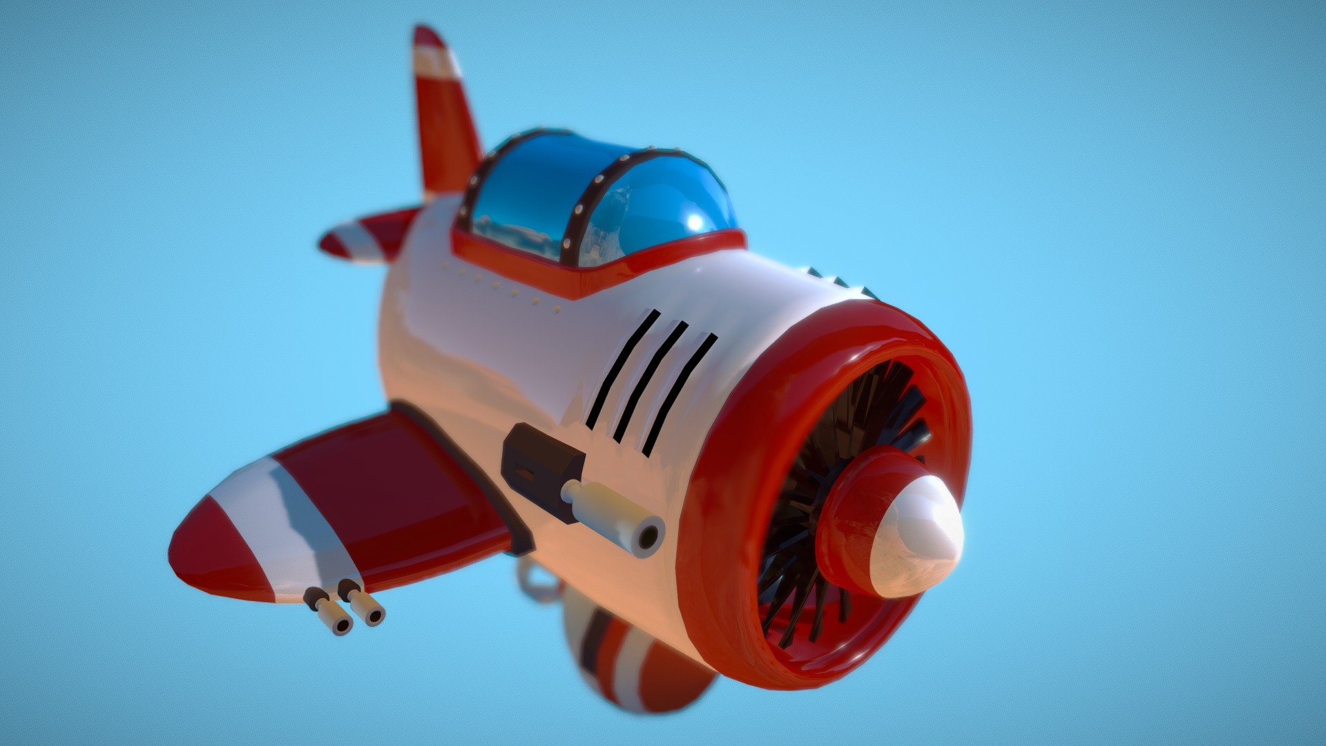 Cartoon-style plane, modeled in Maya, has
a light mesh and ready to be animated and
sported for game engines. Does not contain animation 3d model