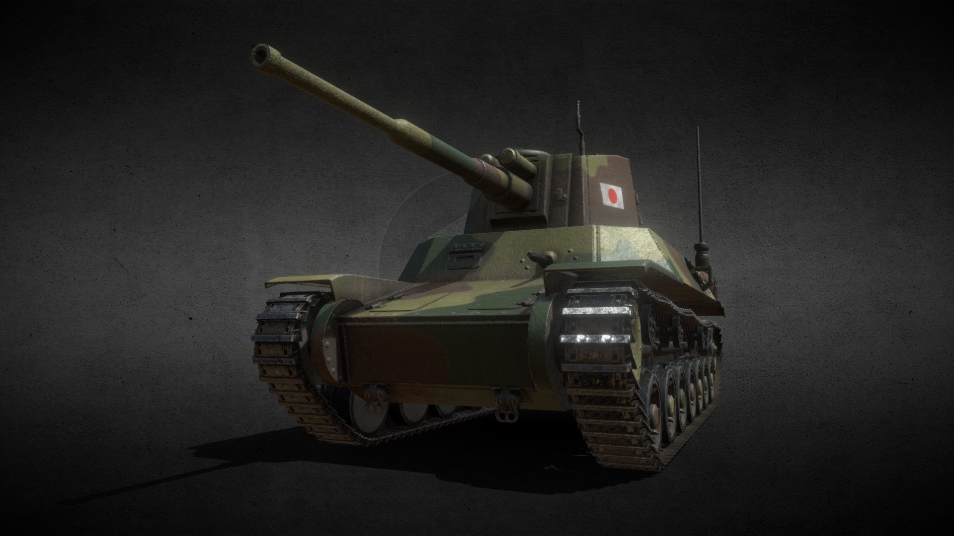 Ready to use Type 4 Chi-To 3d model

Type 4 Chi-To was one of the last medium tanks developed by the Imperial Japanese Army near the end of the WW2.
It was intended to be the succesor of the Type 97 Shinhoto Chi-Ha medium tank (3D model also avalible).
Due to the industrial and material shortages, only a few chassis were build and only 2 units were completed neither of which saw combat.
It was the most advanced World War II era Japanese tank to reach the production stage.

Tri-color camouflage variant.

Ready to use in games or renders.

More Japanese WW II models in the collection: https://skfb.ly/oyoDN

More Tanks and Parts models in the collection: https://skfb.ly/oyoDV

More cheap or free military models in the collection: https://skfb.ly/ooYNo

4096x4096 textures:


albedo
roughness
metalness
normal map
ambient occulusion map

modelled in Blender textured in Adobe Substance 3D Painter - Type 4 Chi-To (IJA Medium Tank) - Buy Royalty Free 3D model by AdamKozakGrafika 3d model