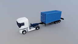 Trucks Trailers III truck, transportation, trailer, warehouse, urban, logistics, cargo, semitrailer, lowpolytruck, semitruck