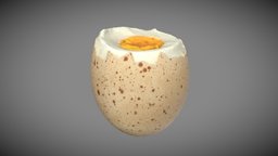 Boiled Egg egg, prop, open, shell, breakfast, cracked, cut, realistic, spotted, beheaded, cooked, eggshell, yolk, speckled, boiled, photoscan, photogrammetry, asset, lowpoly, scan, 3dscan