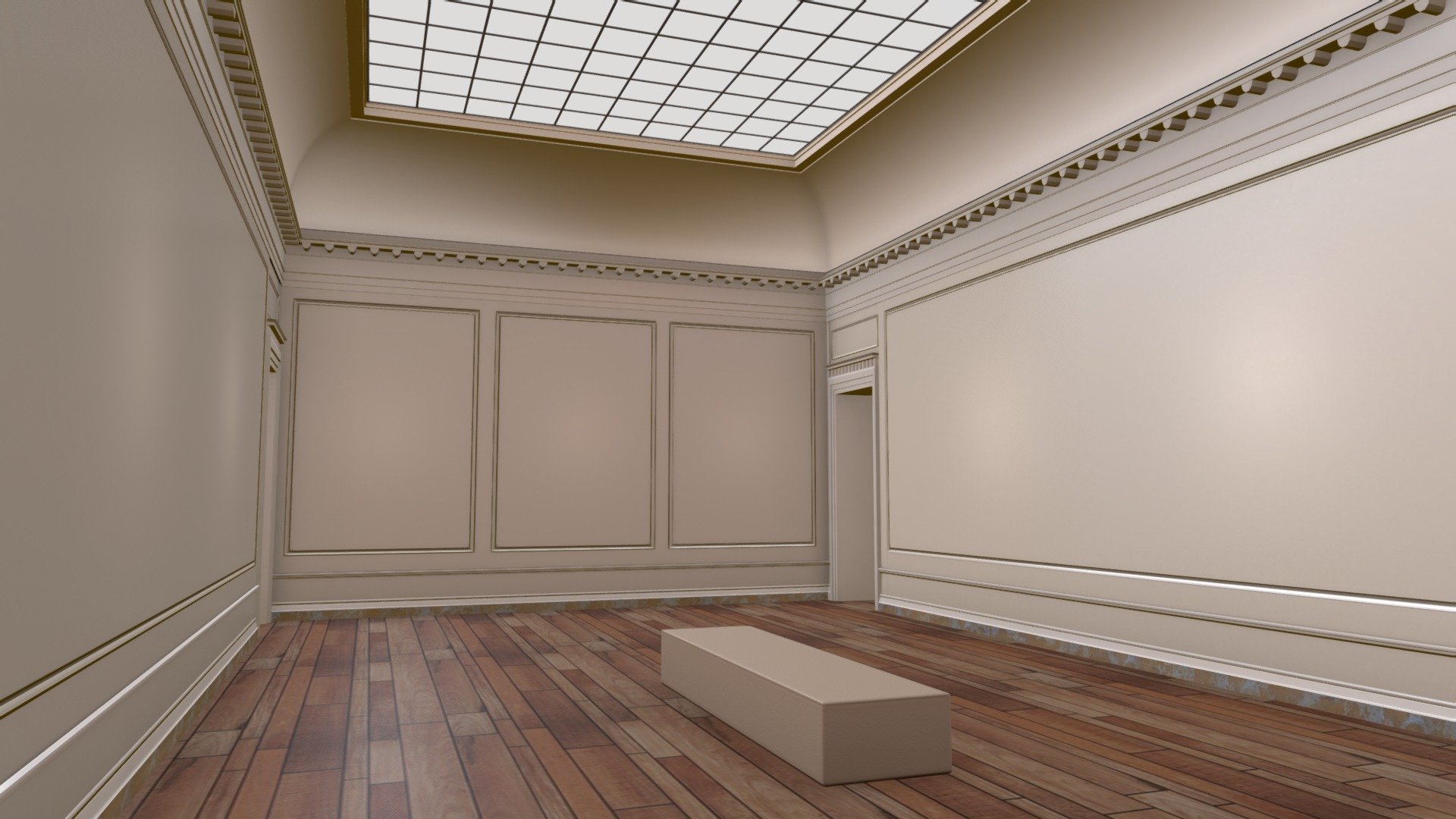 VR Gallery interior made for Product Showcase, scene has got baked in lighting.
Ambient Occlusion and lighting with Blender.
Format FBX file size : 344KB

Click on the link to see more models : https://sketchfab.com/GbehnamG/store

If you need customized 3d models , feel free to contact at: mr.gbehnamg@yahoo.com - VR Traditional Art Gallery Stage Hall 07 - Buy Royalty Free 3D model by BehNaM (@GbehnamG) 3d model
