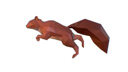 Animated Squirrel Lowpoly Art Style