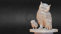 Owl Family 3d print owl, sculpt, bird, eagle, animals, hunter, snow, wild, predator, claws, barn, hawk, falcon, fur, miniatures, decor, statue, beautiful, feathers, anima, prey, couple, arctic, art, design, animal, decoration, sculpture, snowyowl, naure, rapacious