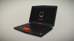 Dell Alienware 17 gaming laptop computer, gaming, pc, laptop, portable, desktop, gamer, notebook, entertainment, low-poly, game, 3d, low, poly, model, digital, sport