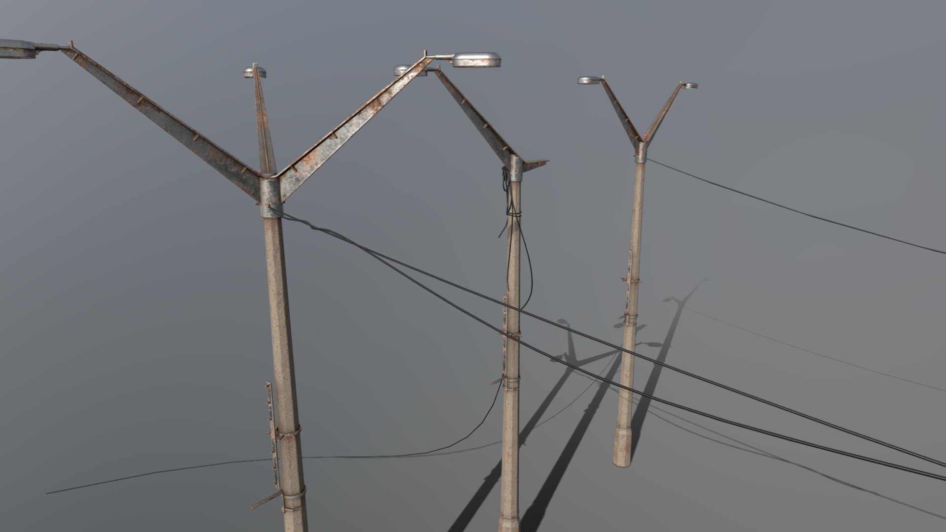 Some Chernobyl/Pripyat style light poles built for a personal Unreal 5 project https://www.artstation.com/artwork/aGkx48

Normal maps are DirectX, so you might need to flip the green channel depending on your software 3d model