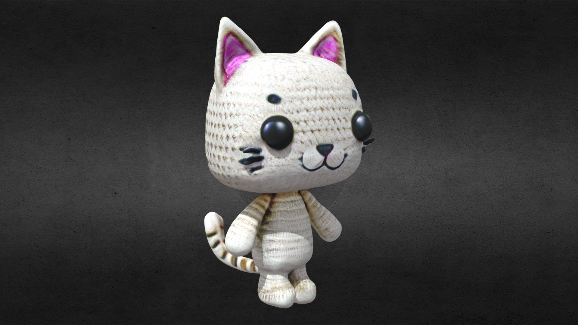 Crochet Funko Cat 3D Model: Delightfully charming, this model captures the essence of a Funko-style cat, transformed into a crochet masterpiece. It features the iconic, oversized Funko eyes and a whimsical expression, all wrapped in a textured crochet look. This model is perfect for adding a touch of whimsy to digital art projects, animations, or as a quirky virtual collectible. Compatible with various 3D software and game engines, it's designed for both commercial and non-commercial use, bringing a unique and cozy vibe to your creative endeavors.

Key Features:

Funko-inspired cat design with oversized eyes.
Detailed crochet texture for a handmade look.
Perfect for digital art, animations, or virtual collectibles.
High-quality model with a charming aesthetic.
Compatible with major 3D software and game engines.

Made with AI - Crochet Funko Cat - Buy Royalty Free 3D model by GAM3D (@gam3d.engine) 3d model