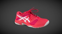 Asics running shoe shoe, red, style, fashion, women, sports, fitness, gym, photogrametry, footwear, running, sneakers, low-poly-model, gymnastic, sport