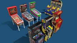 Power Arcade set arcade, retro, toys, claw, machine, arcade-machine, stuffed_animal, game, lowpoly, claw-machine