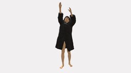 Woman in a fur coat reaches for the sky 0261 style, people, beauty, clothes, coat, fur, miniatures, realistic, woman, character, 3dprint, model