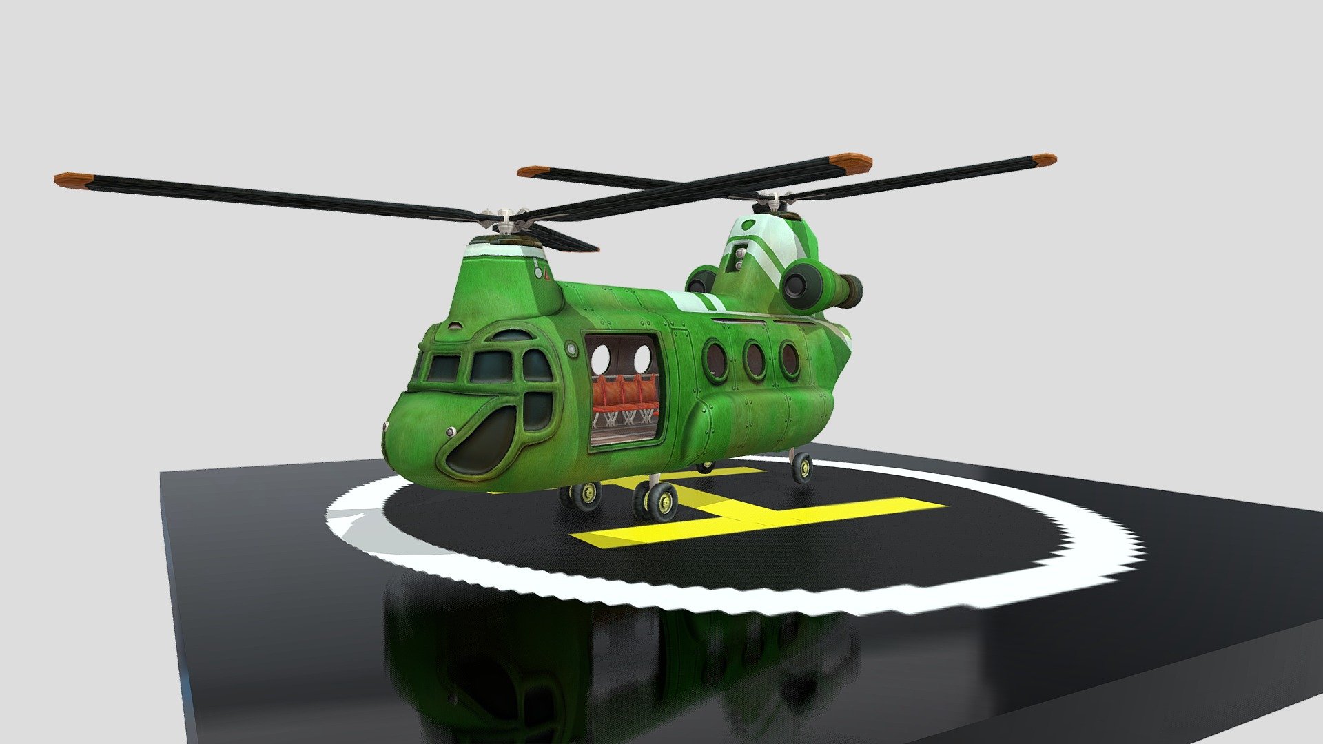 made with paint 3D - Cargo helicopter - 3D model by gaganageesarapperera (@GaganaGeesaraPerera) 3d model