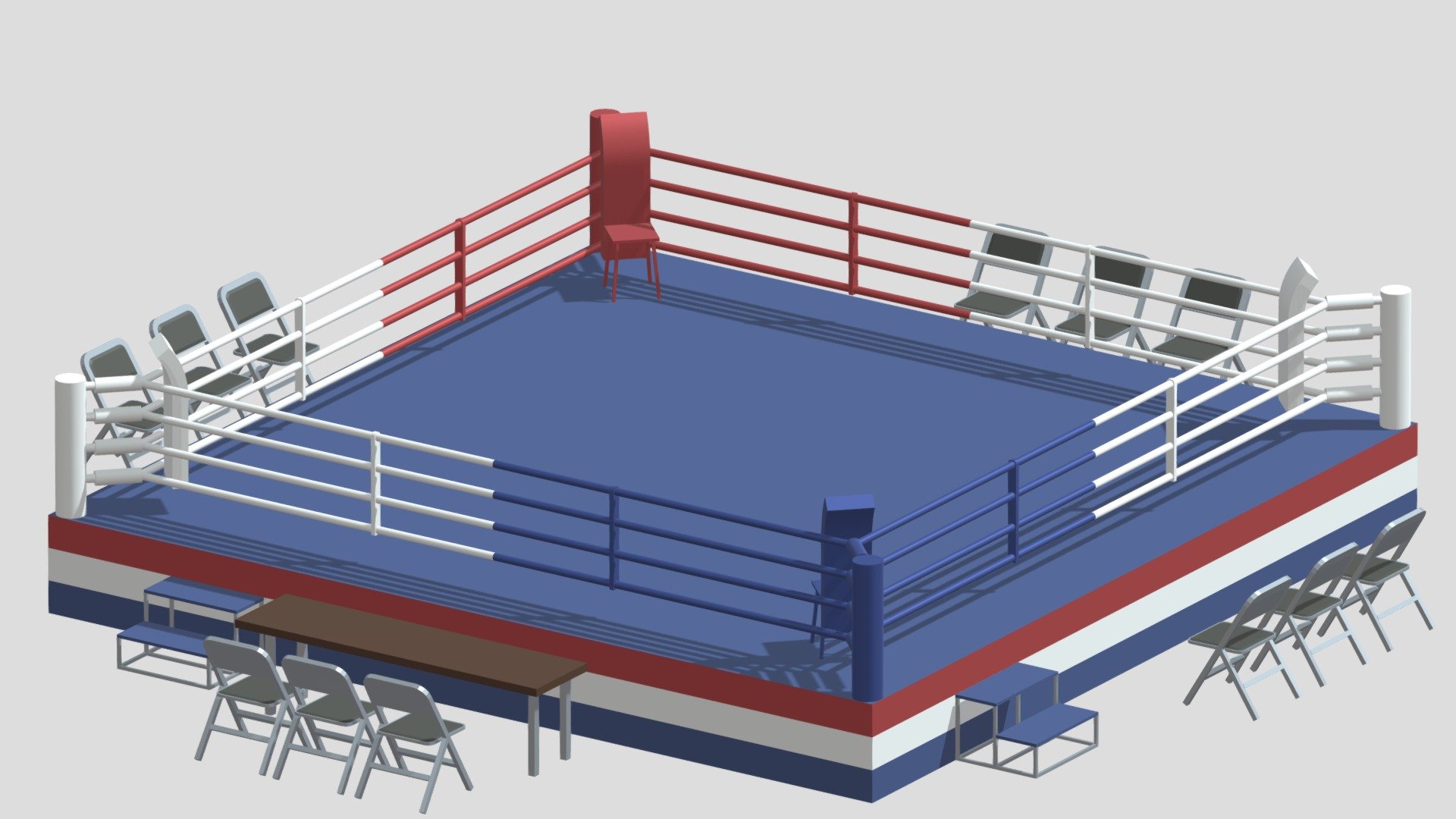 -Low Poly Cartoon Boxing Ring.

-This product contains 21 models.

-This product was created in Blender 2.8.

-Total vertices: 1,660. Total polygons: 1,523;

-Formats: . blend . fbx . obj, c4d,dae,fbx,unity.

-We hope you enjoy this model.

-Thank you 3d model