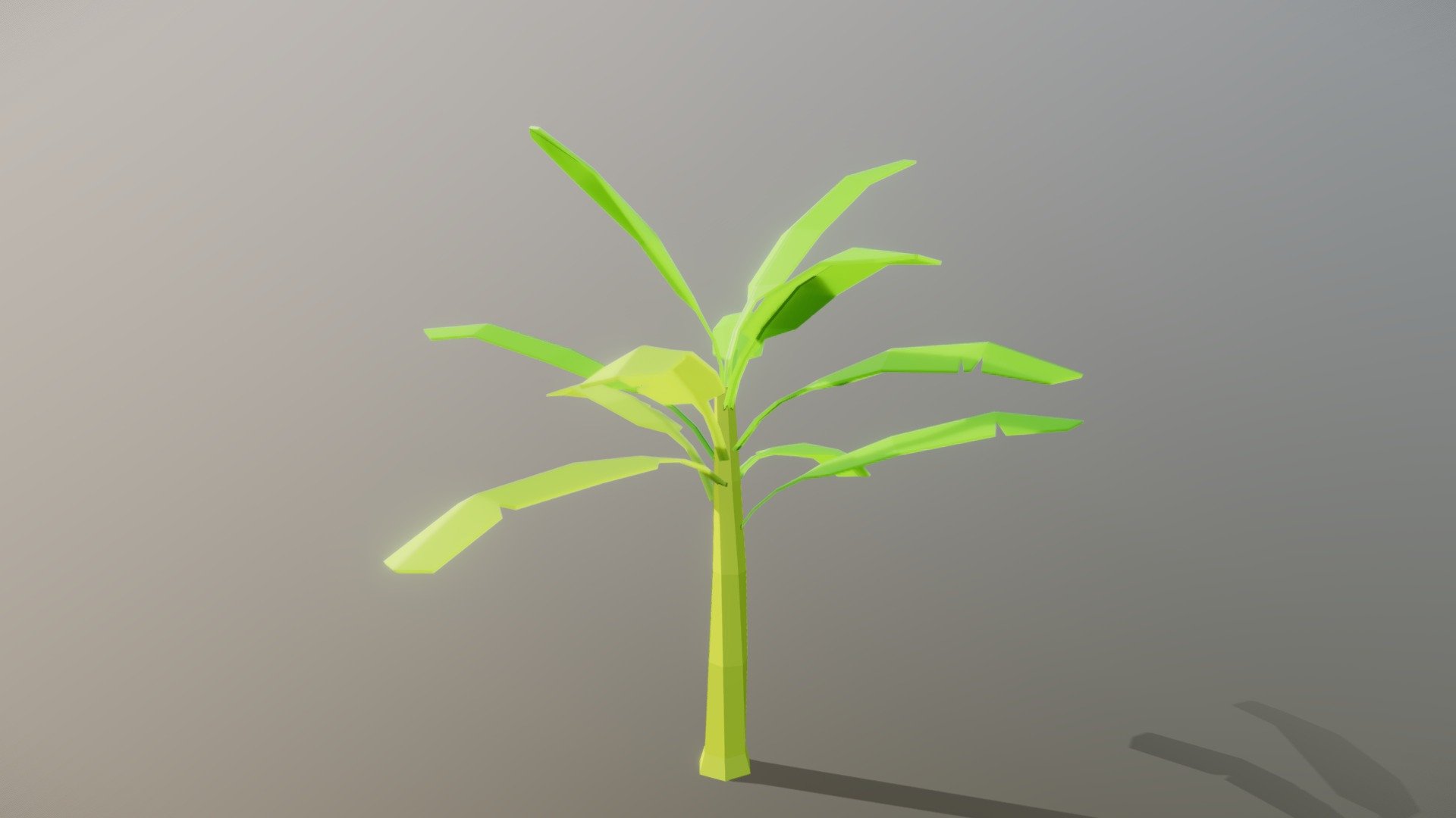 Low Poly Banana tree. Seperate material for each color for easy editing. Game ready 3d model