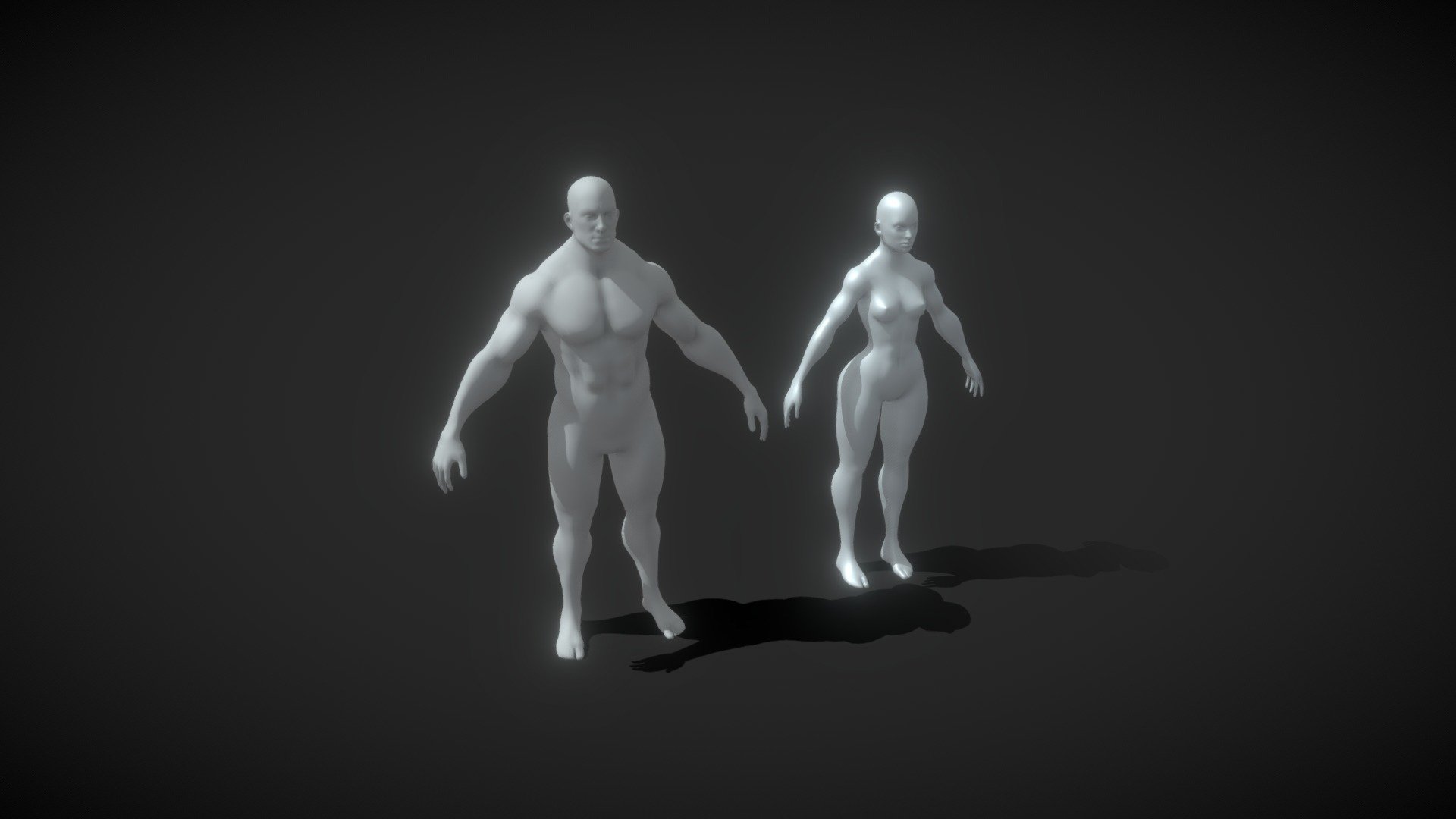 Superhero Muscular Human Male Female Body Base Mesh 3D Model 10k Polygons consists of 2 base mesh models:  




Superhero Male Body Base Mesh 3D Model 10k Polygons (10308 Polygons, 10112 Vertices)  

Superhero Female Body Base Mesh 3D Model 10k Polygons (10068 Polygons, 9617 Vertices)  

Technical details:  




File formats included in the package are: FBX, OBJ, GLB, ABC, DAE, PLY, STL, BLEND, gLTF (generated), USDZ (generated)  

Native software file format: BLEND  

Polygons: 20,376 (around 10k per model)  

Vertices: 19,729 (around 10k per model)  

You can buy any of them as a single model, or save 25% if you buy this pack 3d model