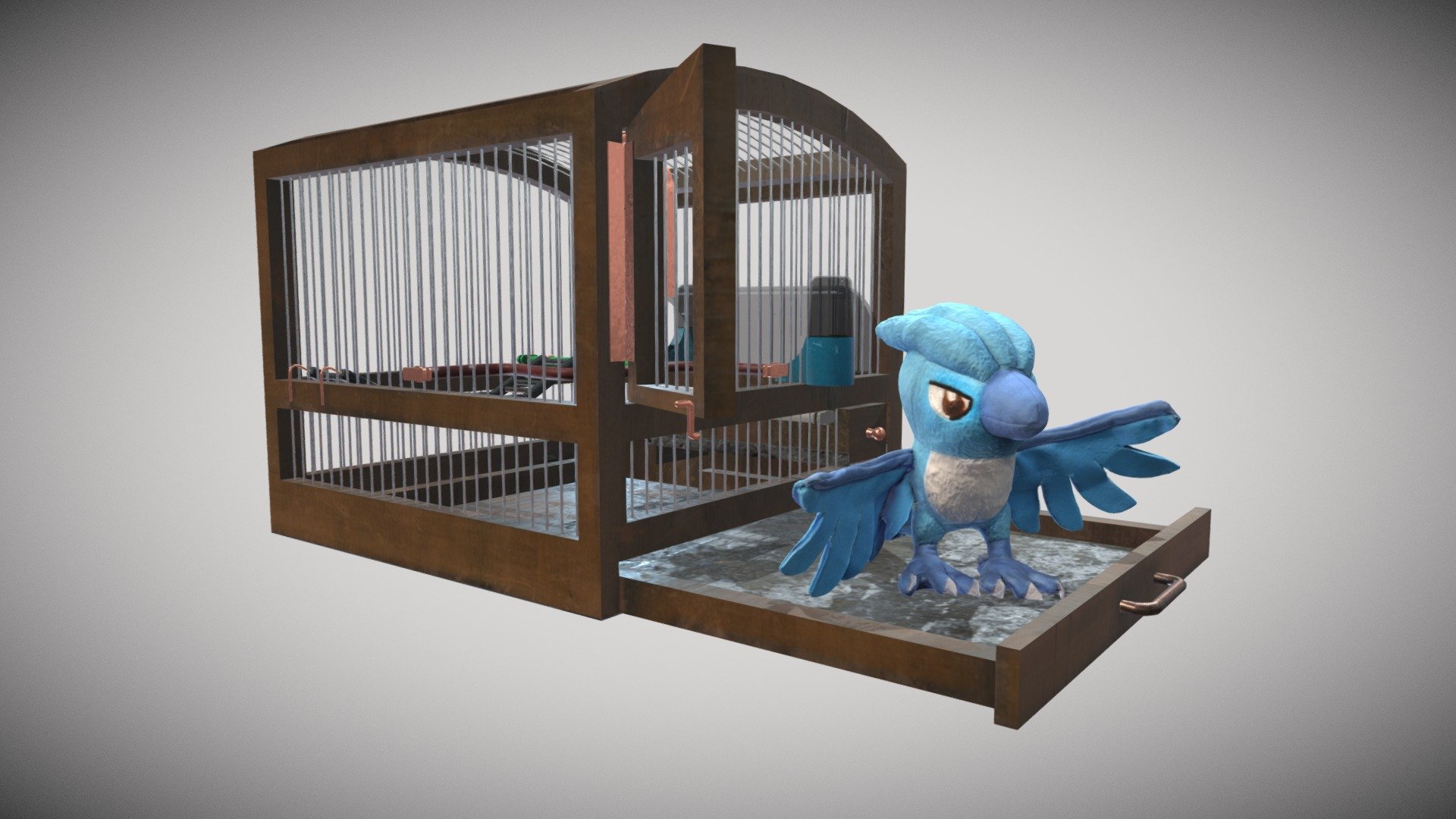Better Free&hellip; - Bird Open Cage - 3D model by Francesco Coldesina (@topfrank2013) 3d model