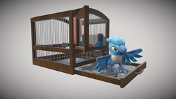Bird Open Cage bird, cage, animals