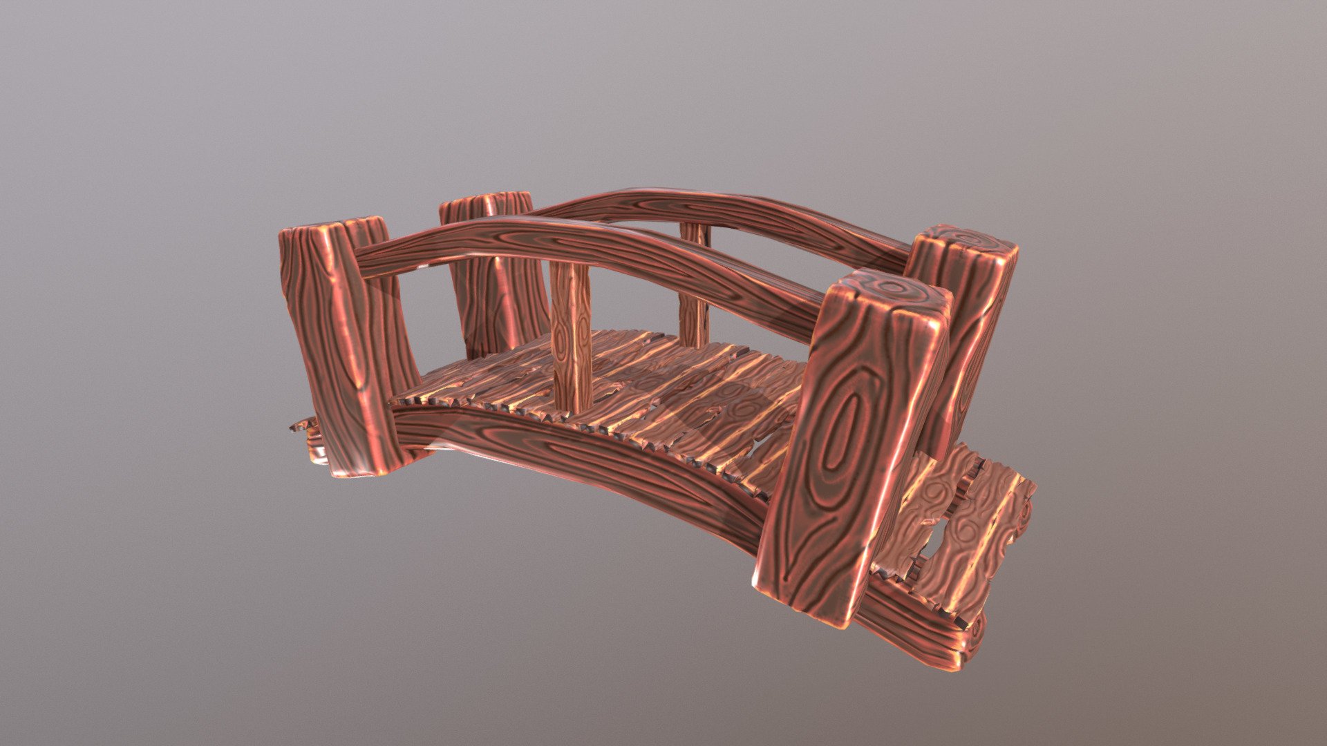A cartoon wooden bridge,great for outside scenes and projects.Polys are low so game and AR ready 3d model