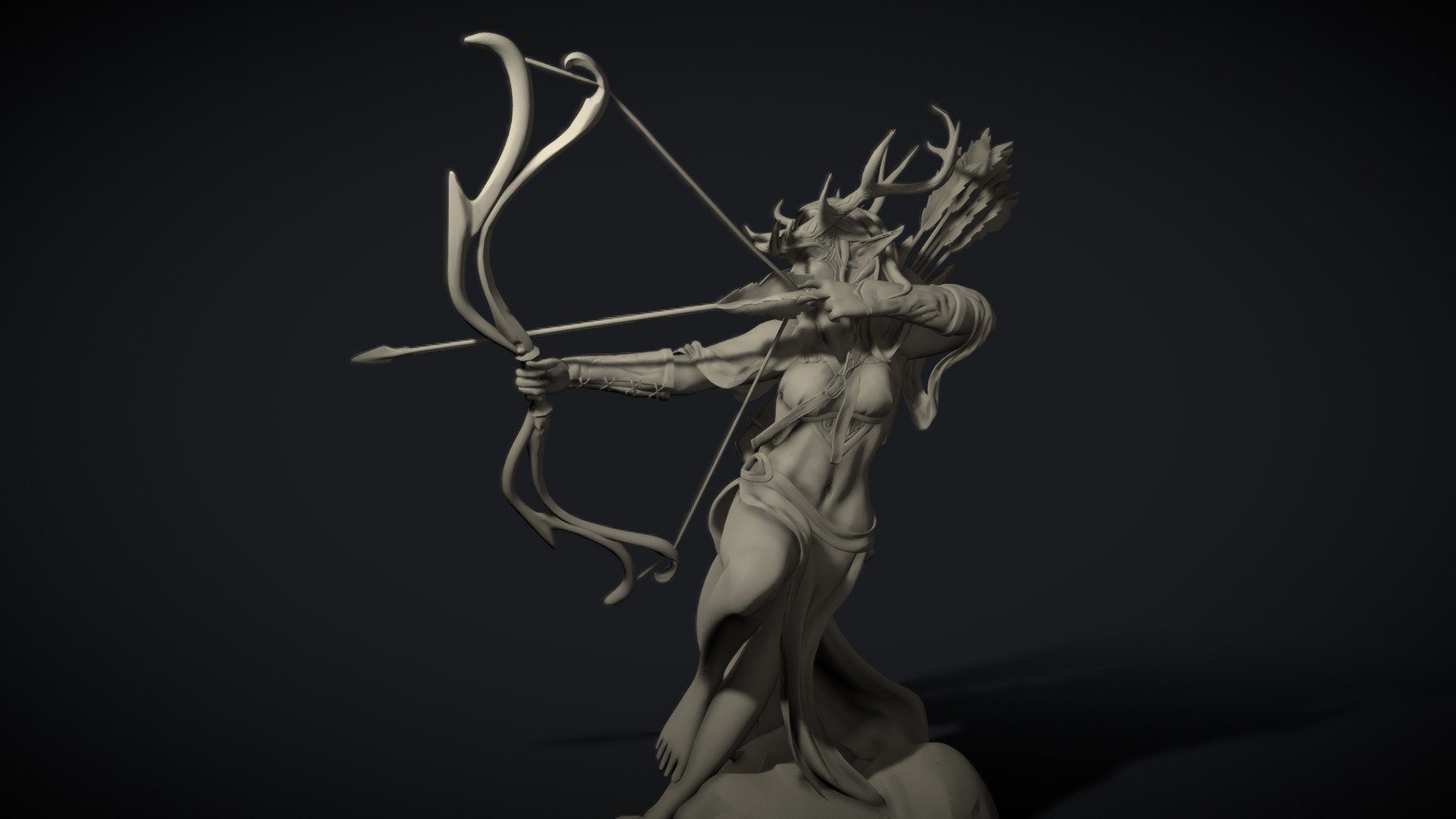 Elven ranger, for free downLoad - Elven ranger statue - Download Free 3D model by eon (@facerate) 3d model