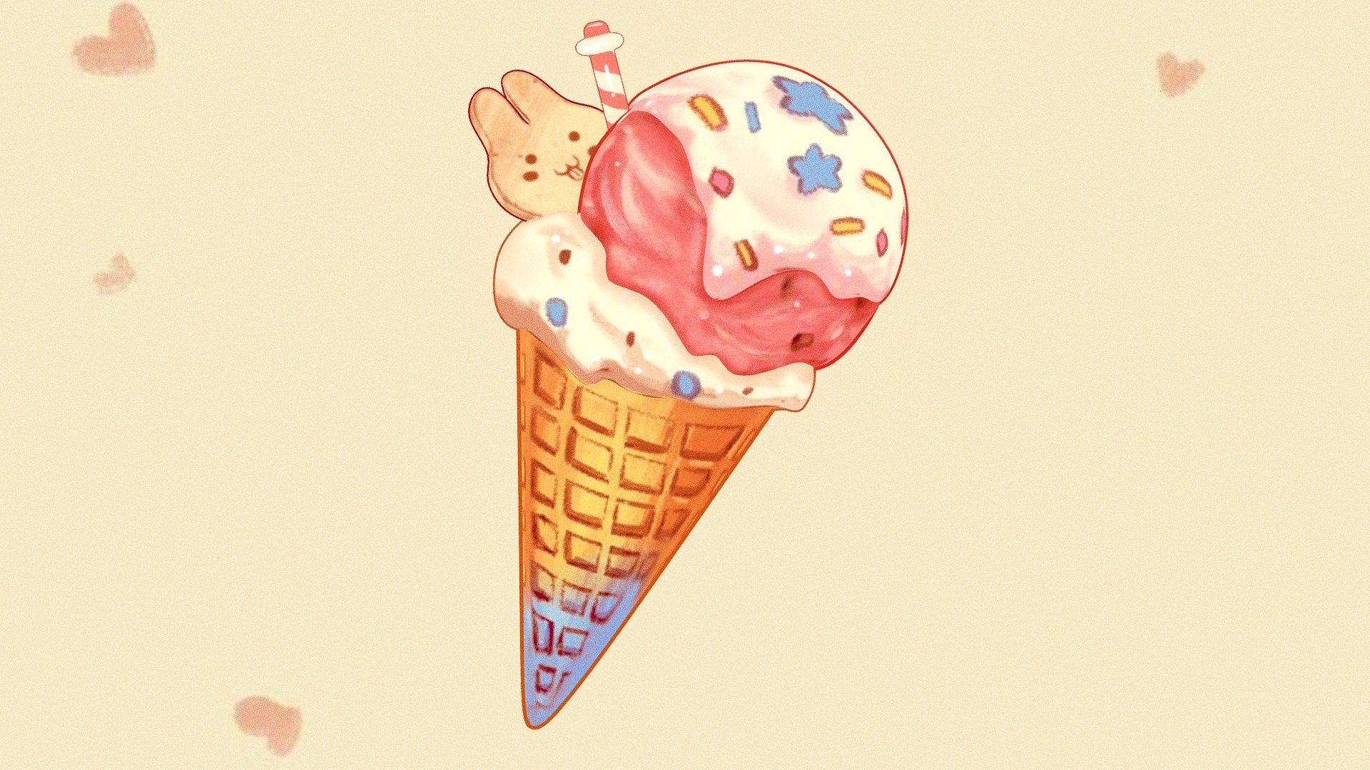 hello everyone i made some
FanArt ice cream form yossy artwork 
https://www.instagram.com/p/B8nGvvKF_Kb/
hope you guys like it :D

anyway its free download ;) - ICE CREAM - Download Free 3D model by Adipriatna 3d model
