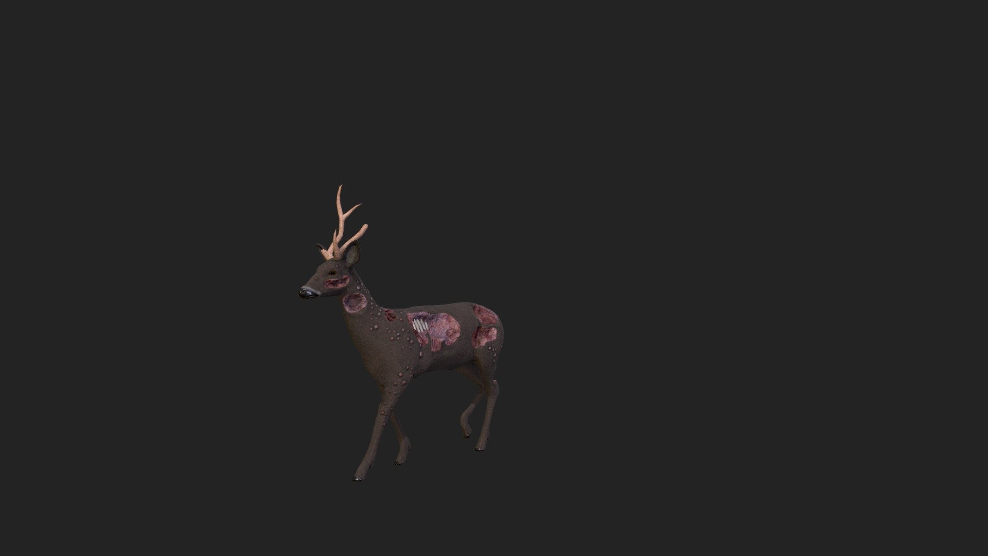 Zombie Deer - 3D model by Jacob Burke (@comatos) 3d model