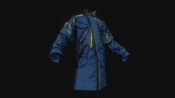 raincoat coat low poly 4k clothes, cyberpunk, coat, raincoat, sifi, ci, 4ktextures, clotch, pbr, lowpoly, low
