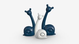Abstract Animal Snail Ceramic Figurine Set snail, toy, set, figure, porcelain, ceramic, figurine, souvenir, decor, statue, 3d, art, pbr, design, animal, decoration, abstract, sculpture