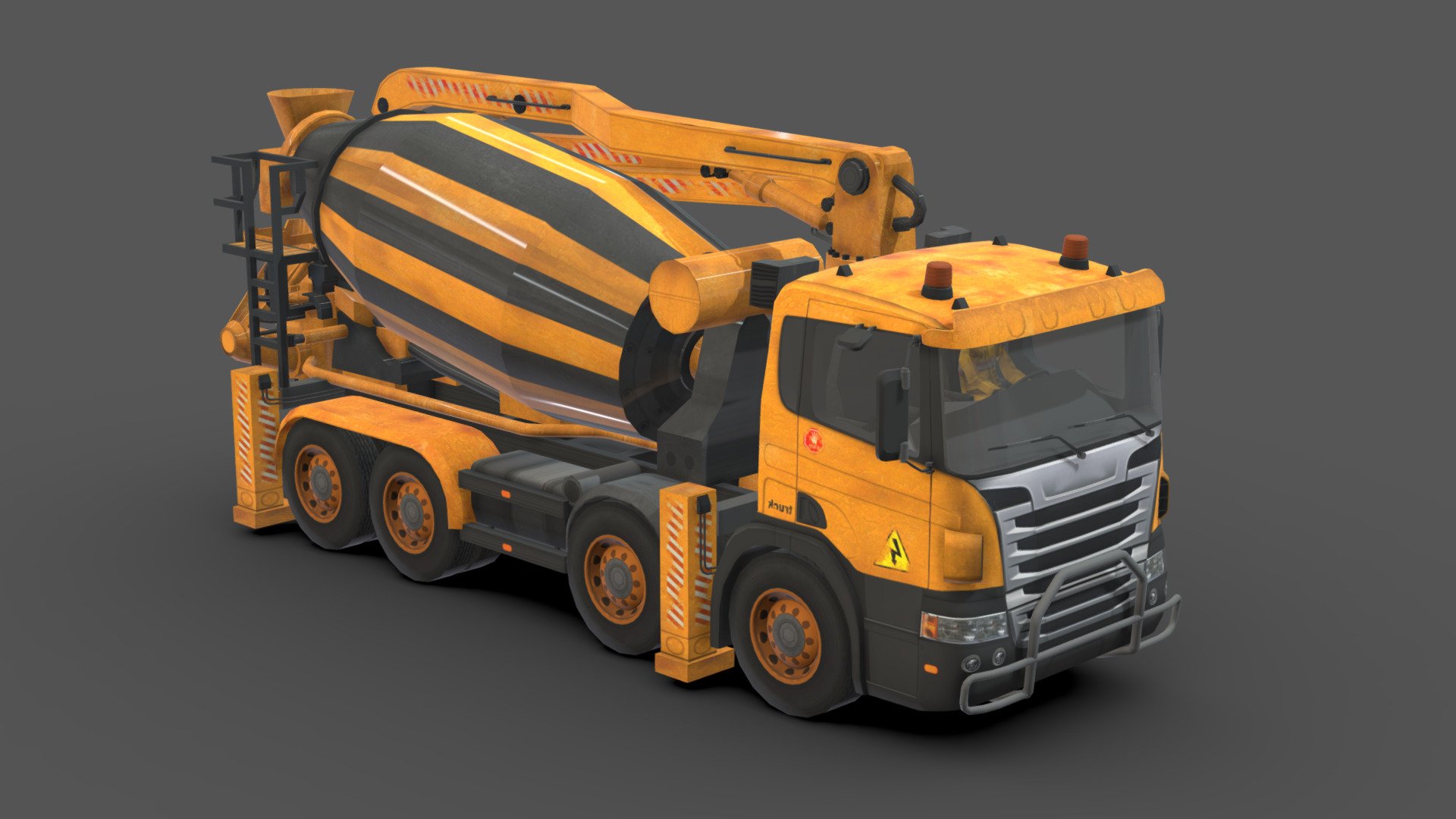 concrete mixer truck


You can use these models in any game and project.

This model is made with order and precision.

Separated parts (body. wheels).

Very Low- Poly

Average poly count: 15,000 tris.

Texture size: 2048 / 1024 / 512 / 256 (BMP).

Number of textures: 5.

Number of ingredients: 3.

Format: fbx.
 - concrete mixer truck - Buy Royalty Free 3D model by Sidra (@Sidramax) 3d model