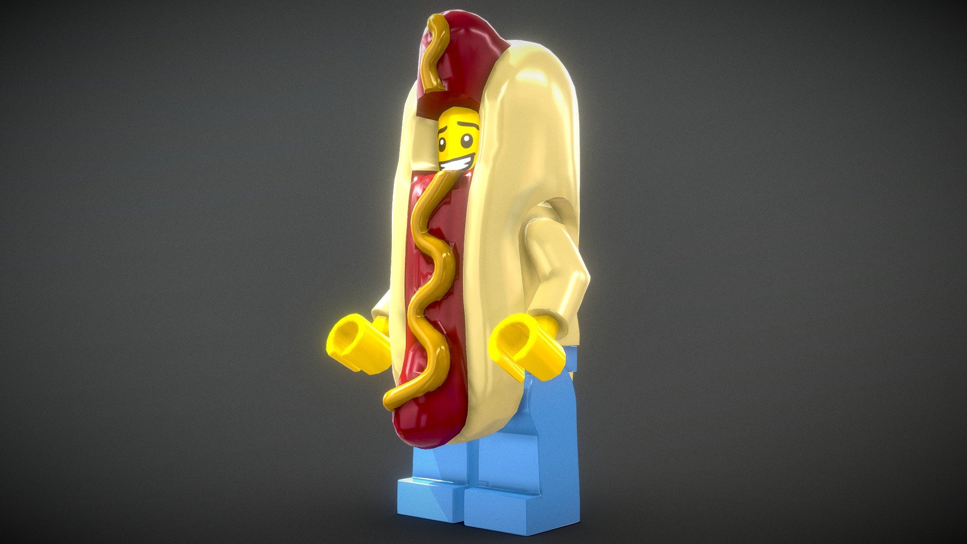 Created in 3DS Max 2019 - LEGO - Hot Dog Man - Buy Royalty Free 3D model by Vincent Yanez (@vinceyanez) 3d model