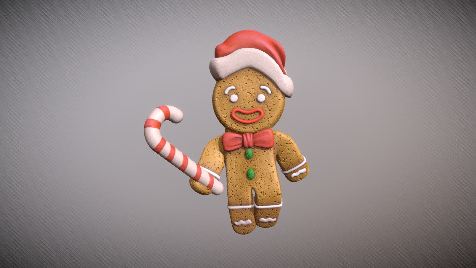 This is a model of a Christmas gingerbread man, with a texture size of 2048*2048 3d model