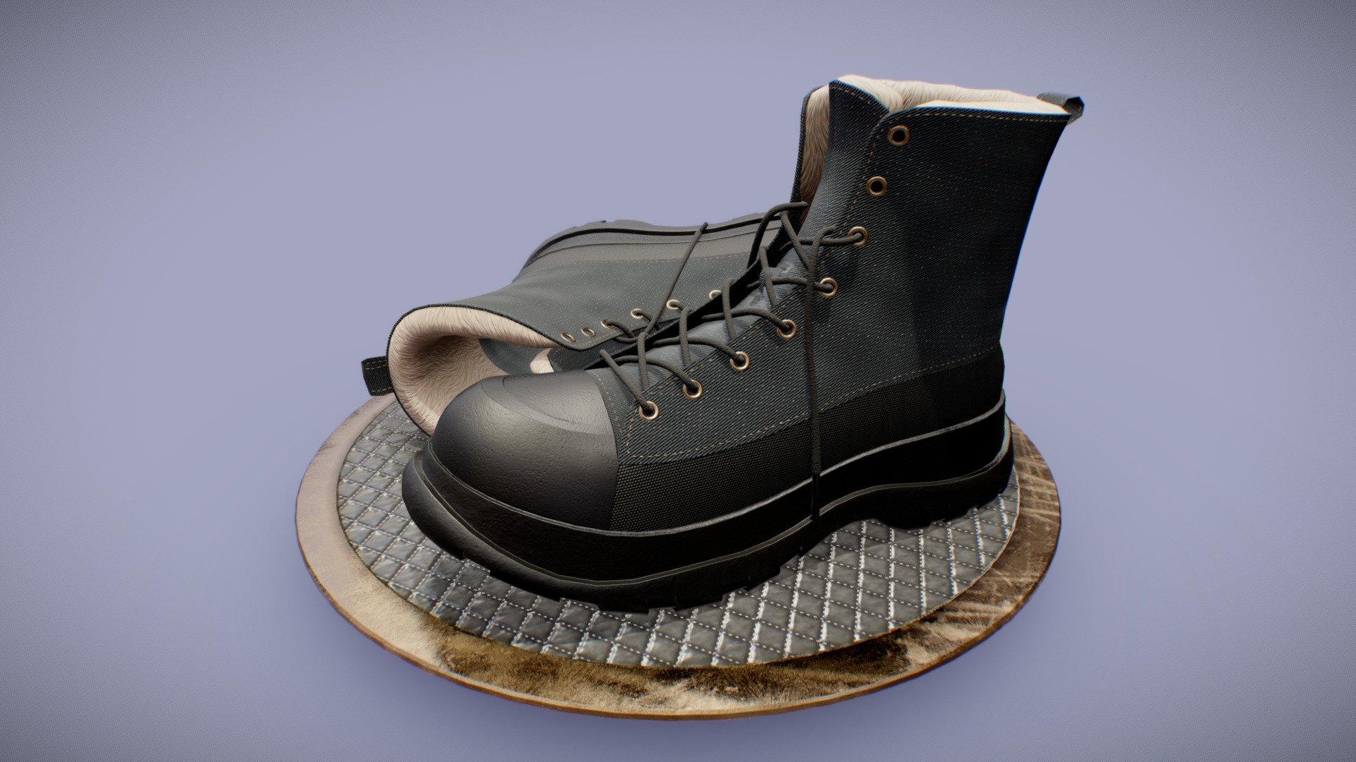 Clean quad topology, optimal UV, flexible maps. Textures are 4k .png format. Jeans. Stats per one boot: VERTS - 6355 QUADS - 5944. UE4-5. .obj .dae .fbx .glb .blend - Jeans Footware Urban PBR Boots - Buy Royalty Free 3D model by DeepDown 3d model