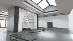 Art Gallery tree, room, minimal, lights, product, stairs, white, installation, visualization, concrete, arch, baked, marble, clean, vr, showcase, virtualreality, david, statue, paintings, unrealengine4, bw, render, unity, architecture, lighting, blender, pbr