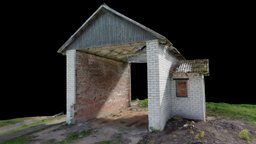Industrial Countryside Building abandoned, wooden, brick, soviet, country, bricks, farm, ussr, countryside