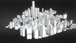 Lower Manhattan visualisation visual, manhattan, nyc, low, poly, city, environment