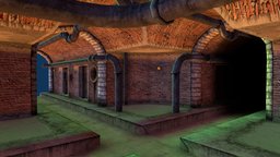 Modular Sewer for Games sewer, cityscene, game-ready, game-asset, lowpolymodel, virtual-reality