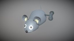 Low Poly Mouse Toy Winding Animation PBR rat, kids, toy, mouse, fun, children, wound, play, vr, ar, metal, fabric, winding, toddler, substancepainter, substance, unity, unity3d, game, pbr, lowpoly, plastic, gameready
