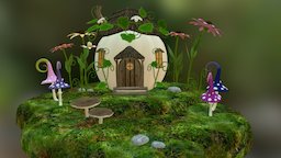 Fairy House fairy, mushrooms, fairytale, house, pumpkin