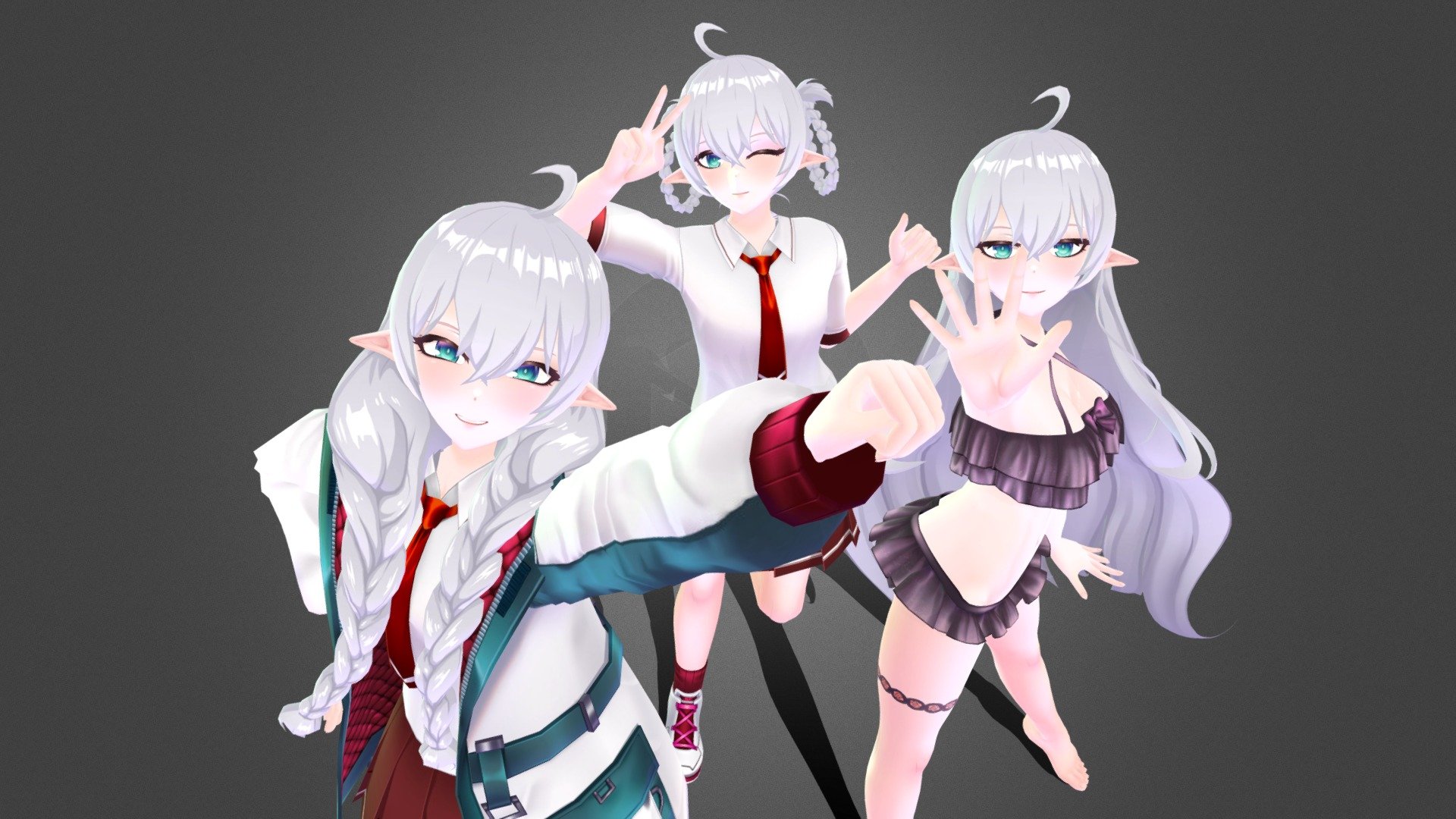 Commission work for VRchat avatar by Chtholly . Modeled and rigged in blender 3.3 and textured using blender and photoshot 3d model