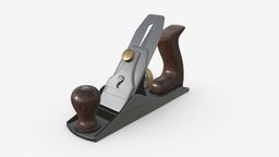 Smoothing bench hand plane wooden, plank, bench, work, woodworking, board, craft, tool, planer, carpenter, carpentry, 3d, pbr, plane, wood, workshop, hand, planking