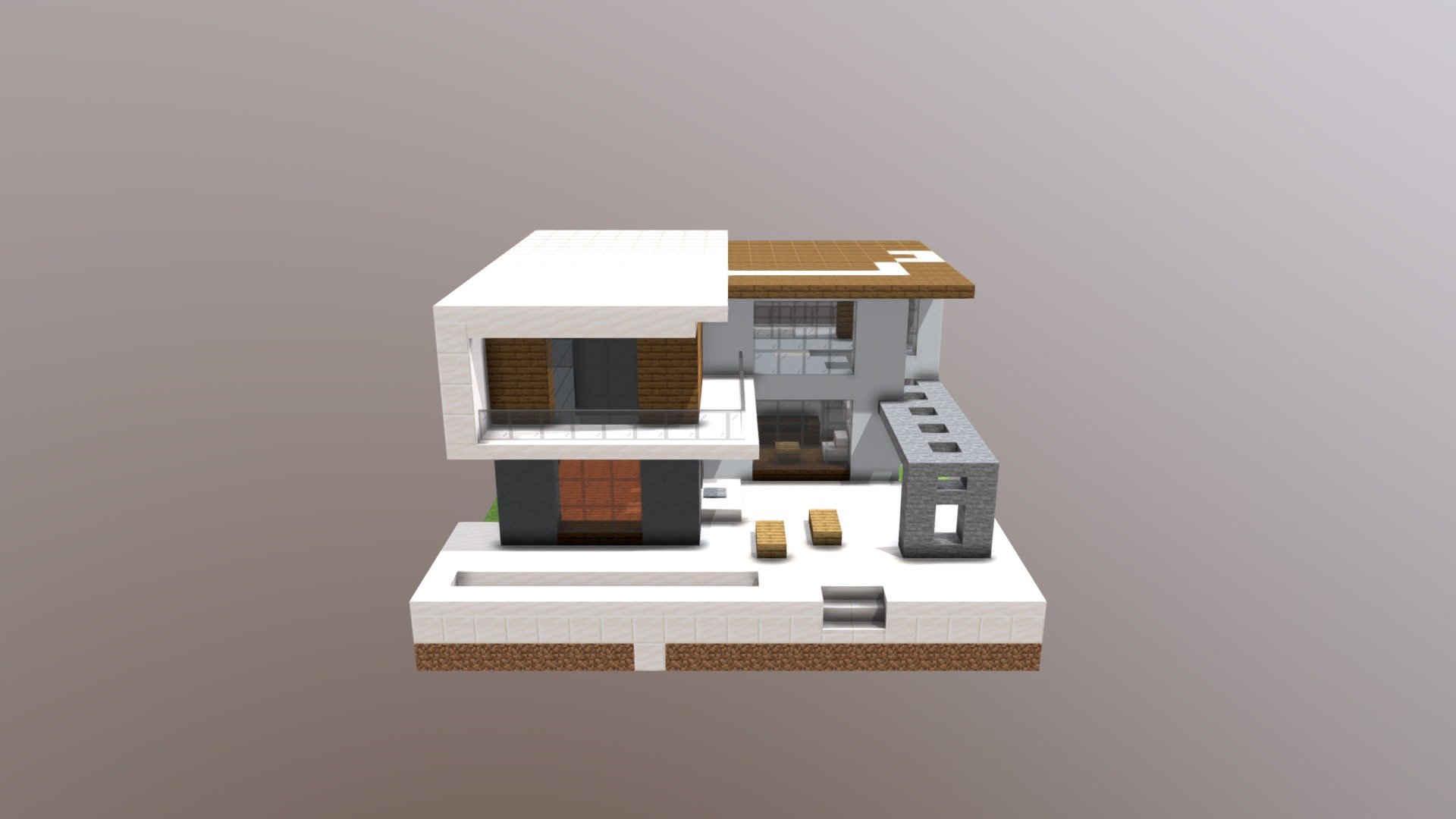 Modern house number 1 - 3D model by VLADOF (@v.l.a.d.o.f.ex) 3d model