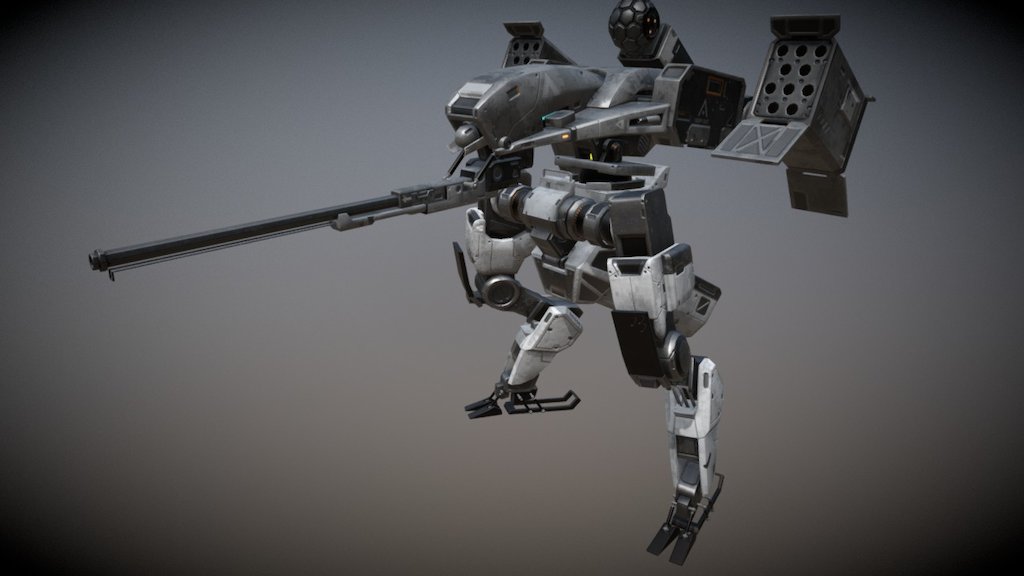 Mech - Battle Walker - 3D model by Kobioshi 3d model